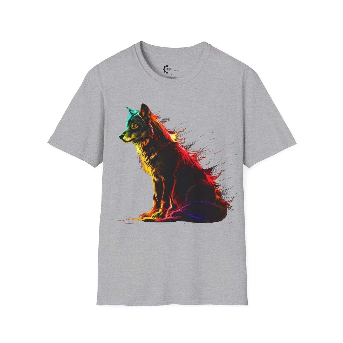 Neon Lone Wolf Art Unisex Softstyle T-Shirt