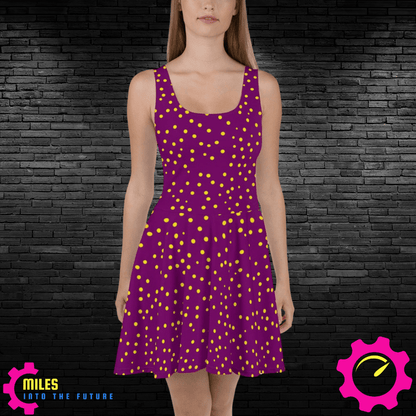 Purple with Yellow Polka Dot Women's Dress