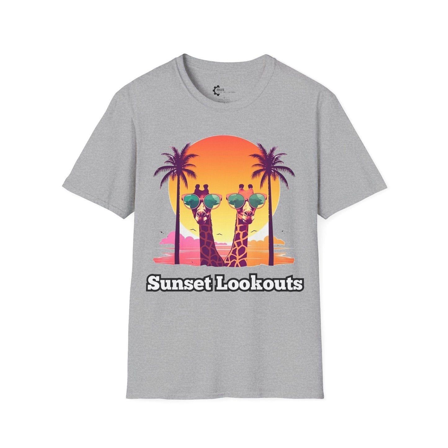 Humor- Giraffes Sunset Unisex Softstyle T-Shirt