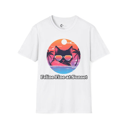 Humor- Purrfect Sunset Vibes Unisex Softstyle T-Shirt