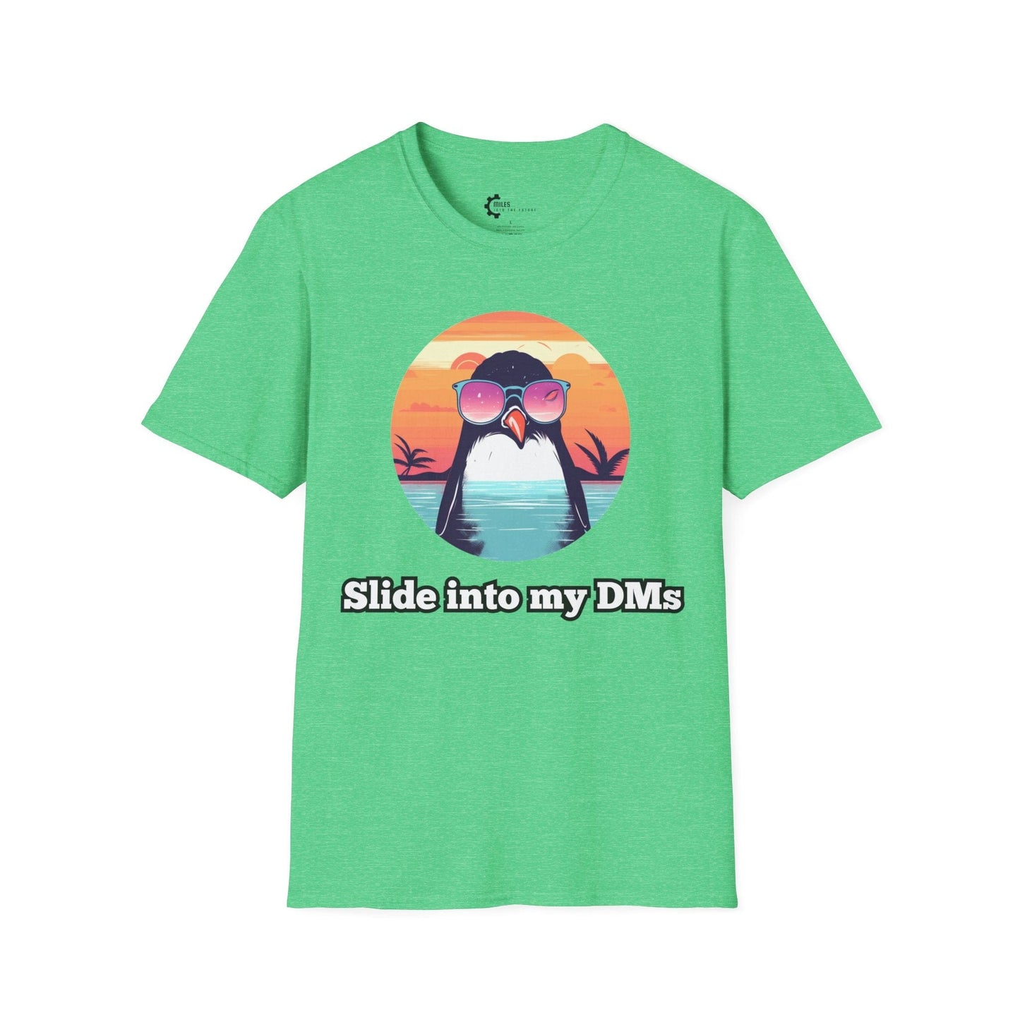 Humor- Penguin Slide Unisex Softstyle T-Shirt