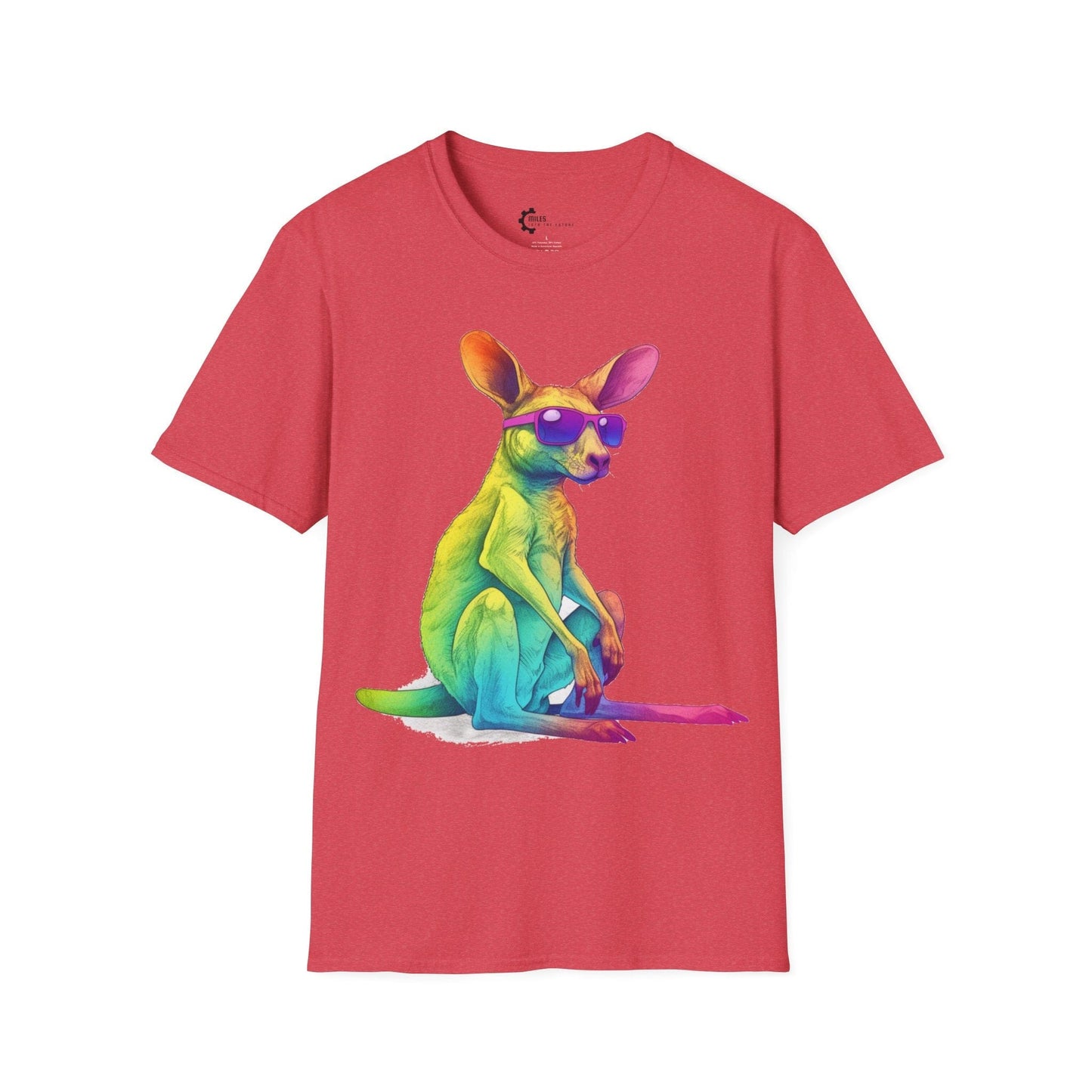 Relaxed Rainbow Kangaroo Unisex Softstyle T-Shirt