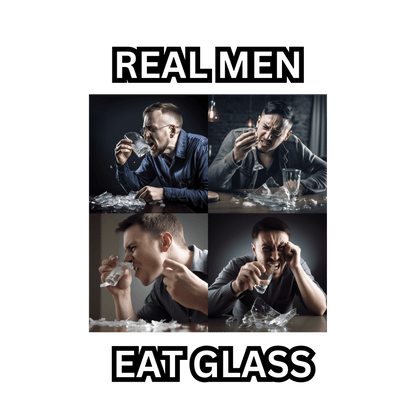 Humor- Real Men Eat Glass Unisex Softstyle T-Shirt