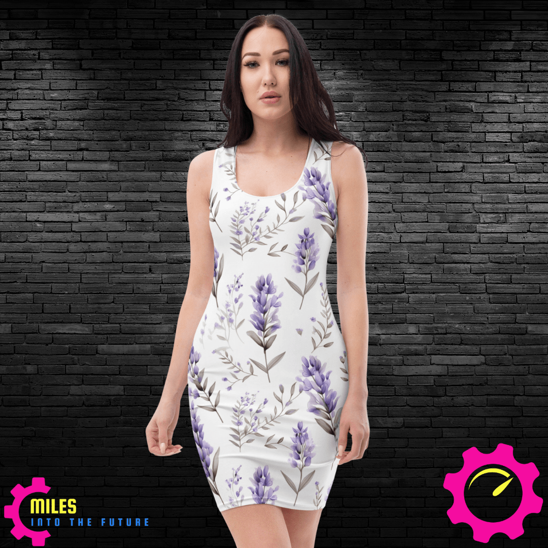 Lush Lilac Blooms All Over Print Dress - Elegant Floral Pattern