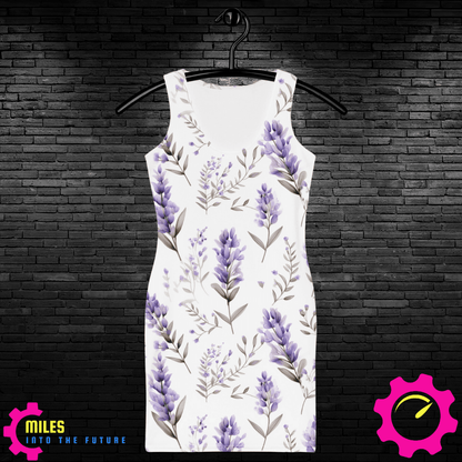 Lush Lilac Blooms All Over Print Dress - Elegant Floral Pattern