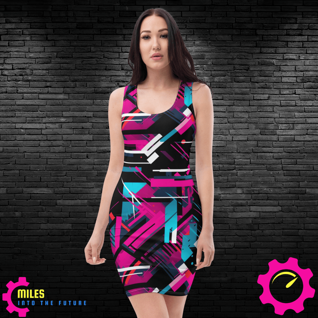 90s Vibes All Over Print Dress - Vintage Inspired Pattern - Throwback Fashion
