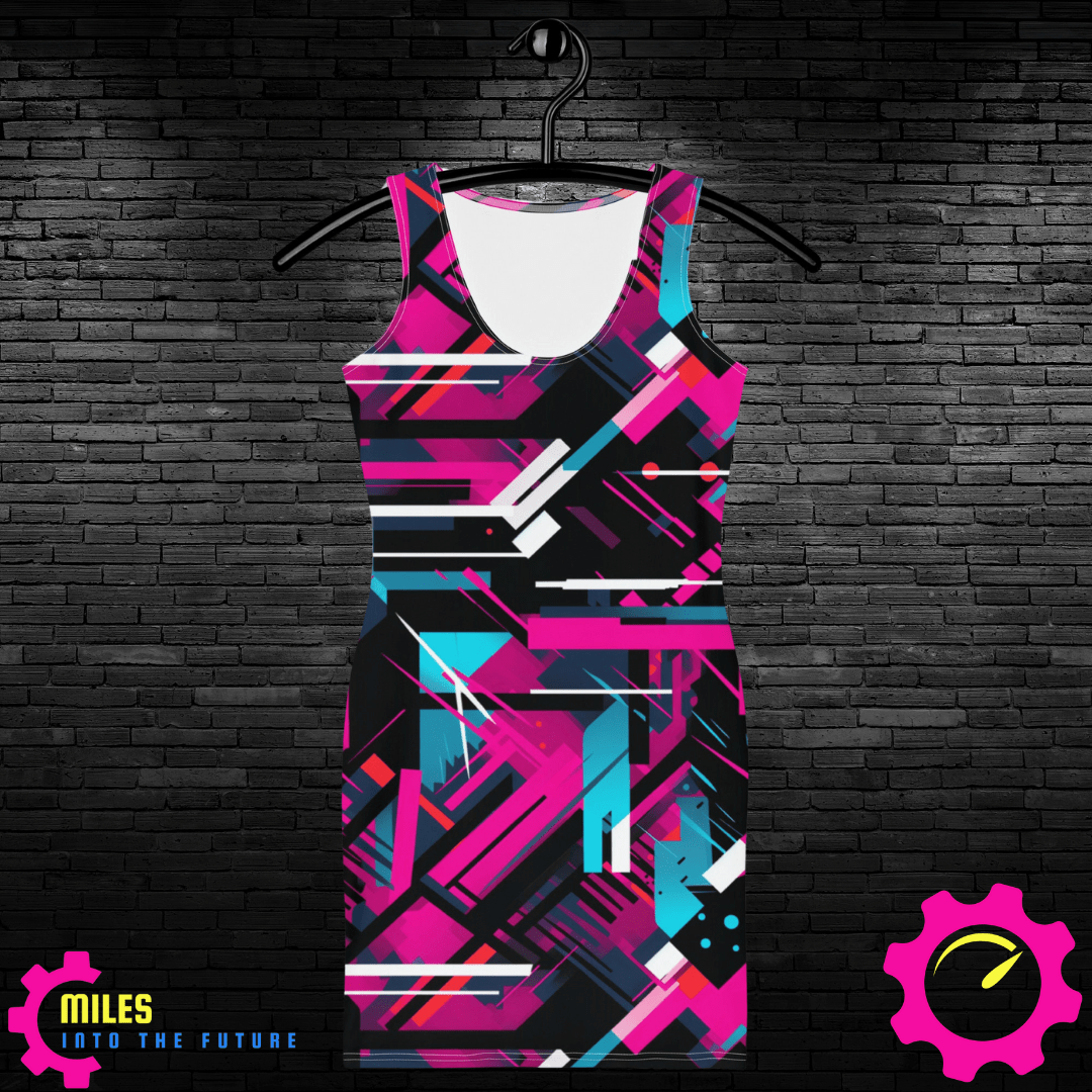 90s Vibes All Over Print Dress - Vintage Inspired Pattern - Throwback Fashion