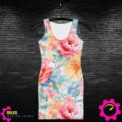 Watercolor Floral All-Over Print Dress