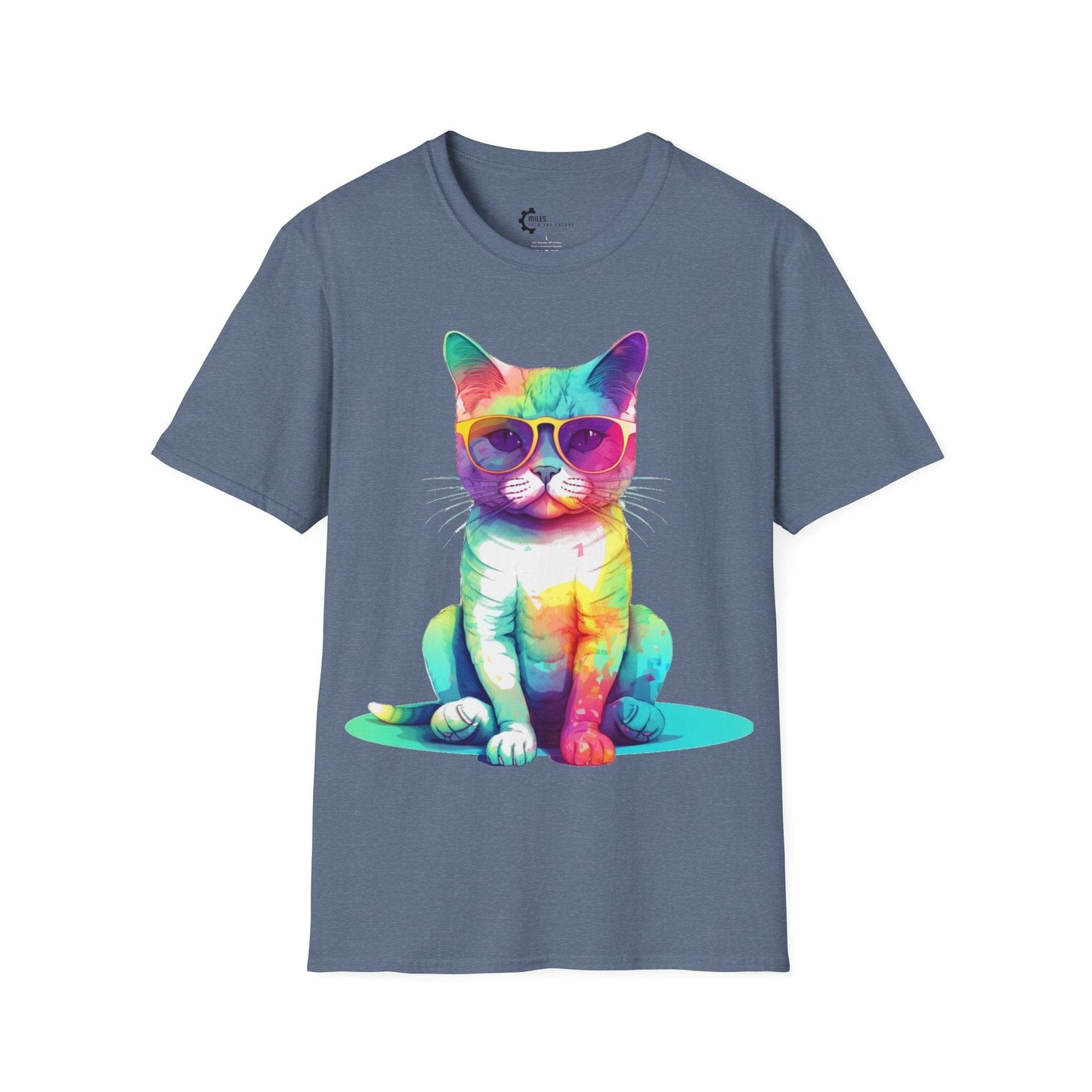 Relaxed Rainbow Cat Unisex Softstyle T-Shirt