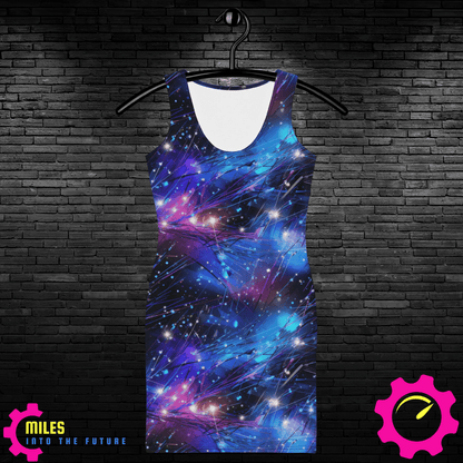 Cosmic Abstract Starburst All Over Print Dress