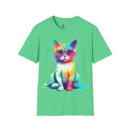 Relaxed Rainbow Cat Unisex Softstyle T-Shirt