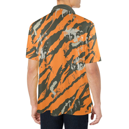 Orange Tiger Stripe Polo Shirt