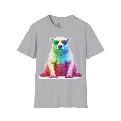 Relaxed Rainbow Polar Bear Unisex Softstyle T-Shirt