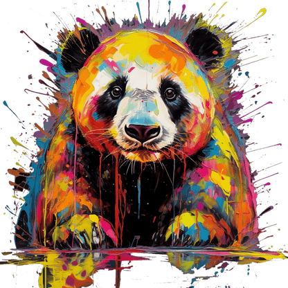 Panda Paint Splash Unisex Softstyle T-Shirt