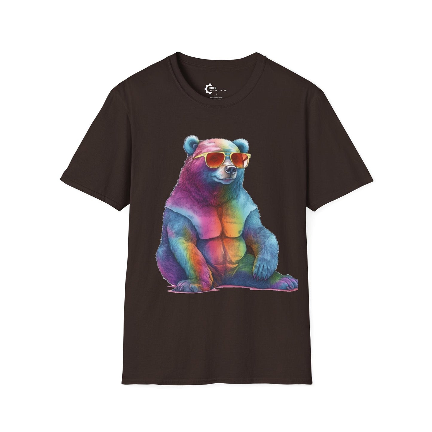 Relaxed Rainbow Bear Unisex Softstyle T-Shirt