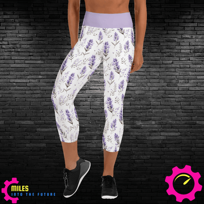 Purple Lilac Stylish Capri Yoga Pants - Comfort Fit for All Day Wear