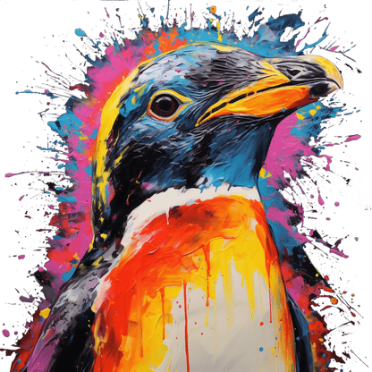 Penguin Paint Splash Unisex Softstyle T-Shirt