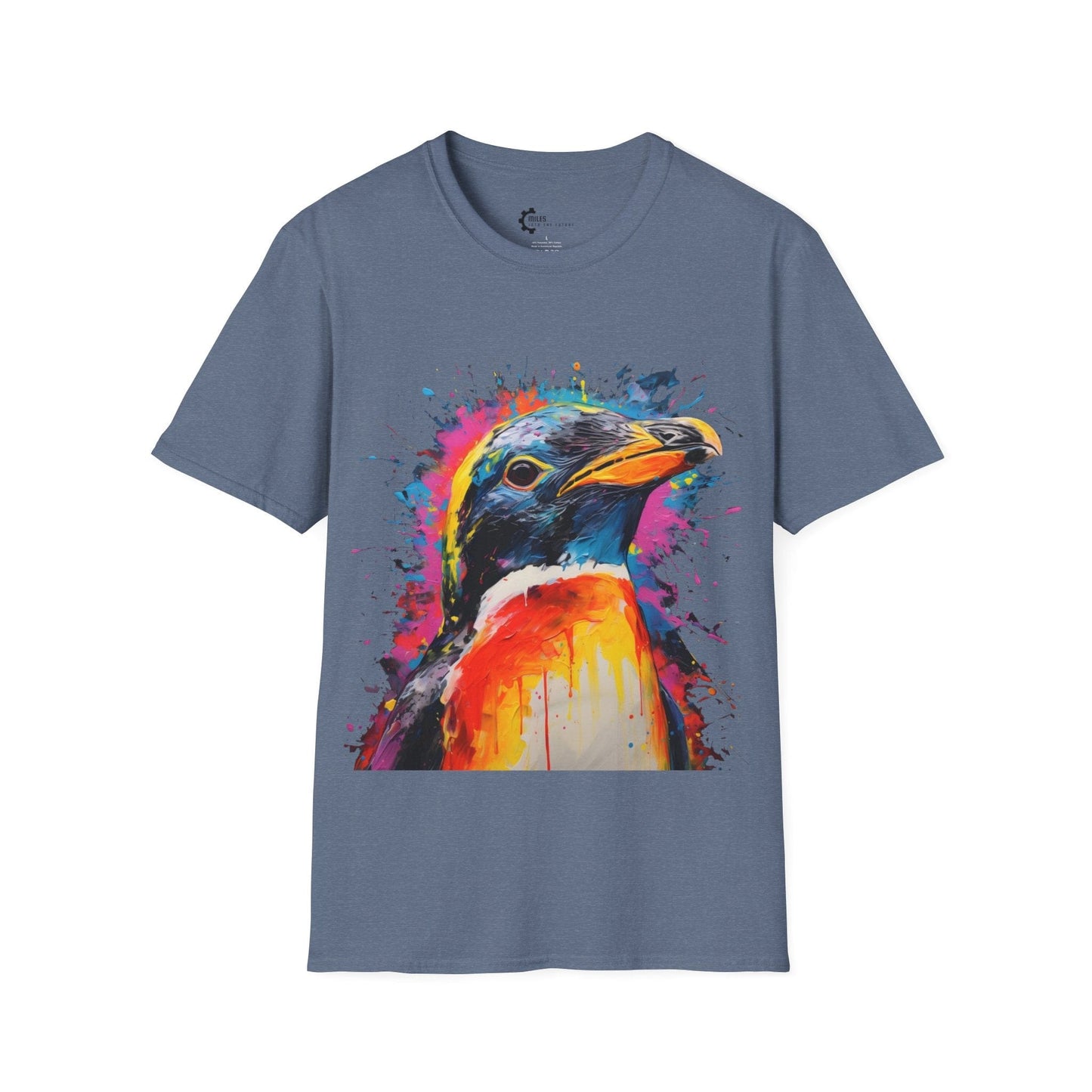 Penguin Paint Splash Unisex Softstyle T-Shirt