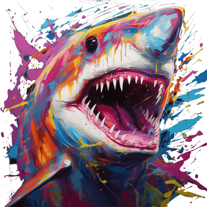 Shark Paint Splash Unisex Softstyle T-Shirt