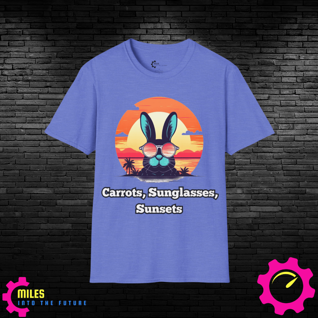 Humor- Rabbit Sunsets Unisex Softstyle T-Shirt