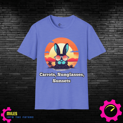 Humor- Rabbit Sunsets Unisex Softstyle T-Shirt