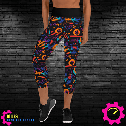 Cosmic Geometric Fusion  Yoga Capri Leggings