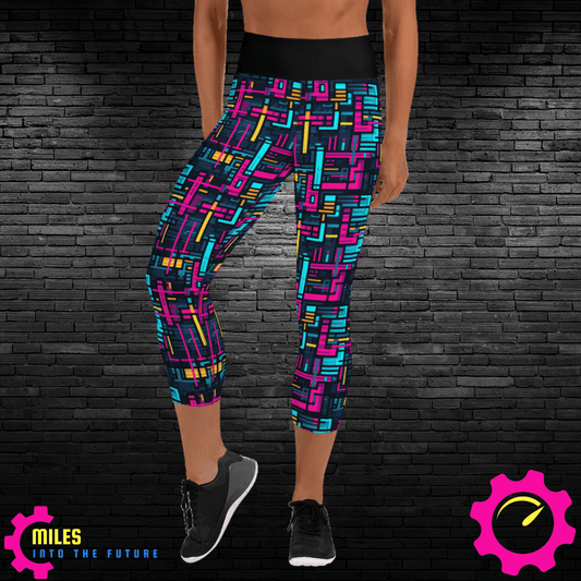 Vibrant Geometric Yoga Capri Leggings