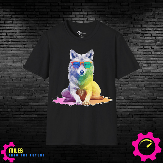 Relaxed Rainbow Wolf Unisex Softstyle T-Shirt