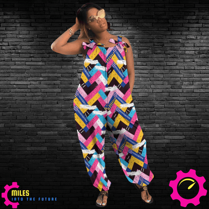 Vibrant Chevron Baggy Jumpsuit