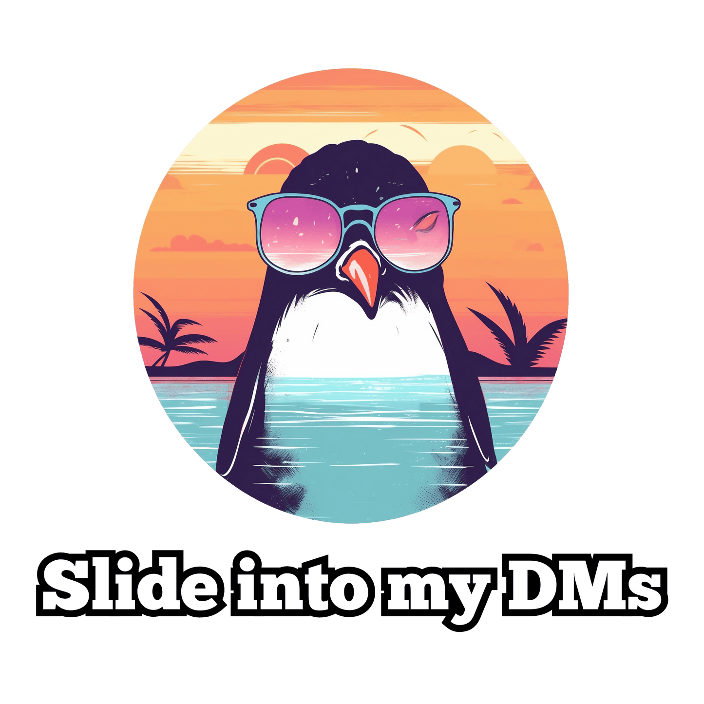 Humor- Penguin Slide Unisex Softstyle T-Shirt