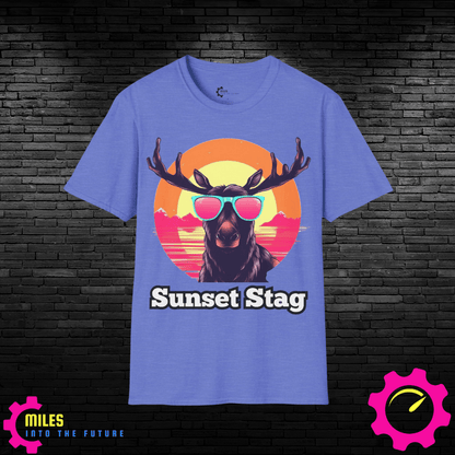 Humor- Moose Sunset Unisex Softstyle T-Shirt