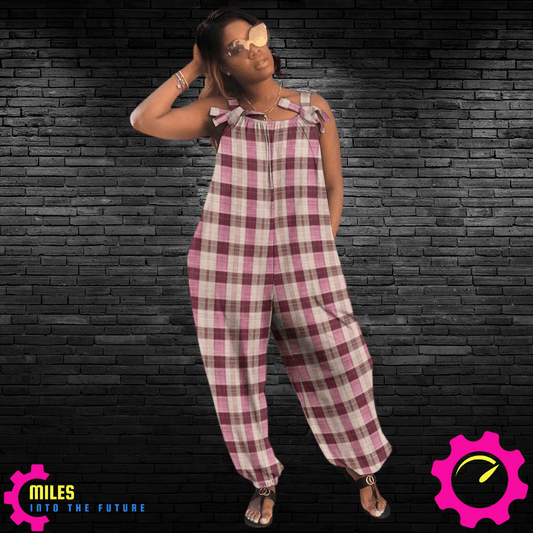 Vintage Plaid Baggy Jumpsuit