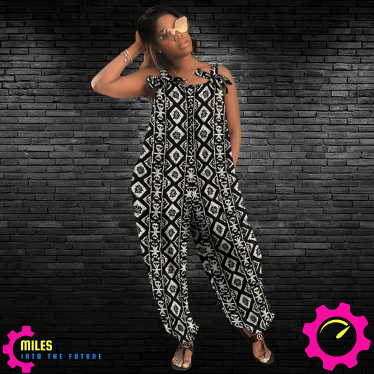 Monochrome Tribal Baggy Jumpsuit