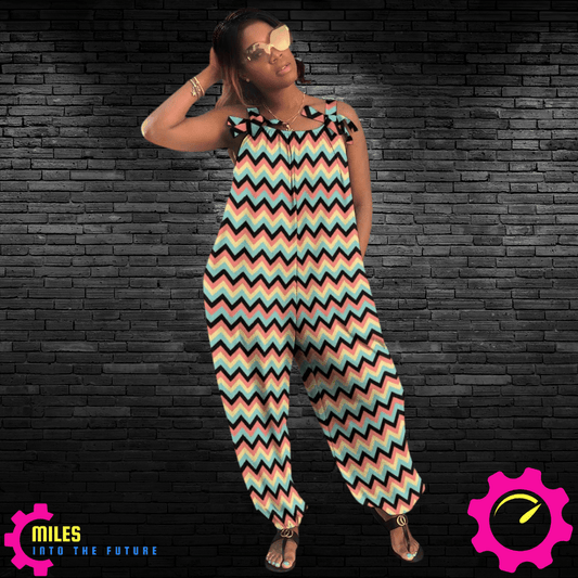 Retro Chevron Baggy Jumpsuit