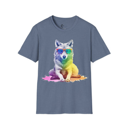 Relaxed Rainbow Wolf Unisex Softstyle T-Shirt