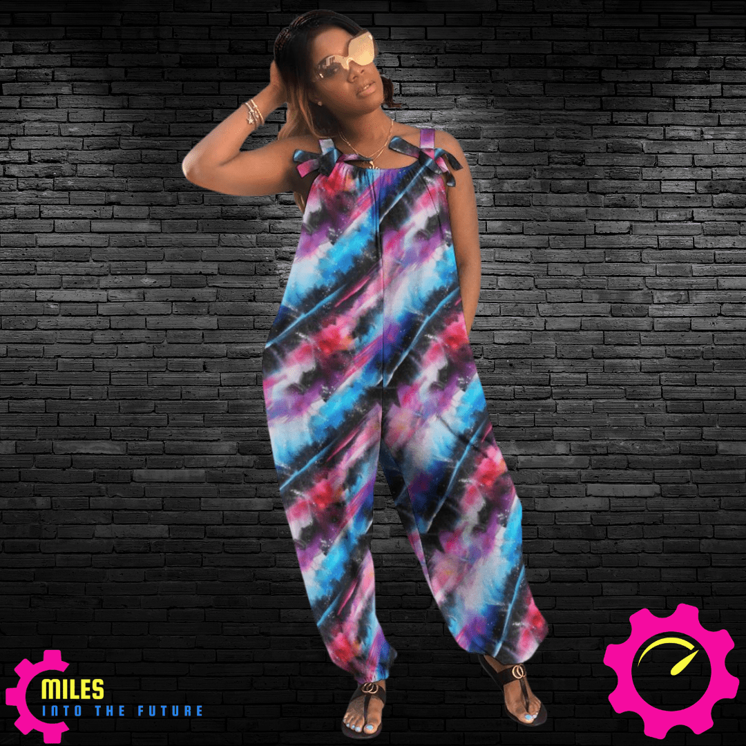 Vibrant Spray Paint Baggy Jumpsuit