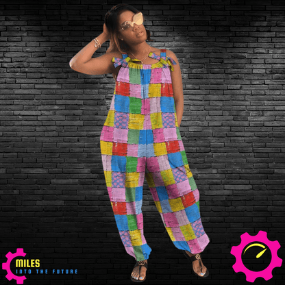 Colorful Patchwork Baggy Jumpsuit