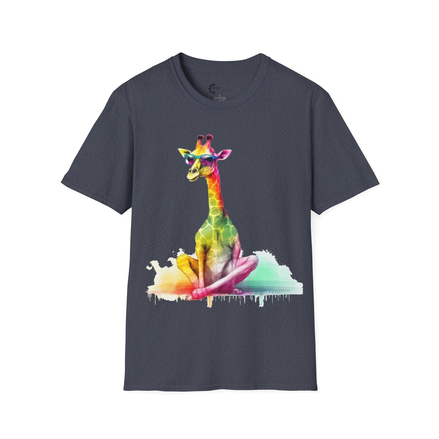 Relaxed Rainbow Giraffe Unisex Softstyle T-Shirt