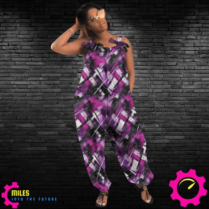 Retro Purple Splash Baggy Jumpsuit