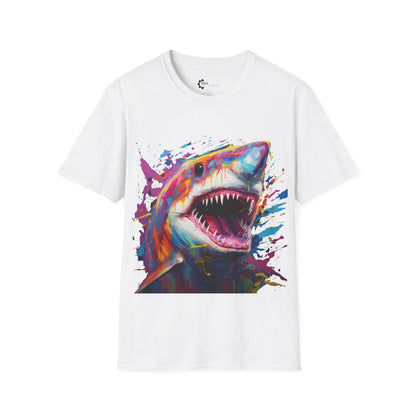 Shark Paint Splash Unisex Softstyle T-Shirt