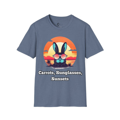 Humor- Rabbit Sunsets Unisex Softstyle T-Shirt