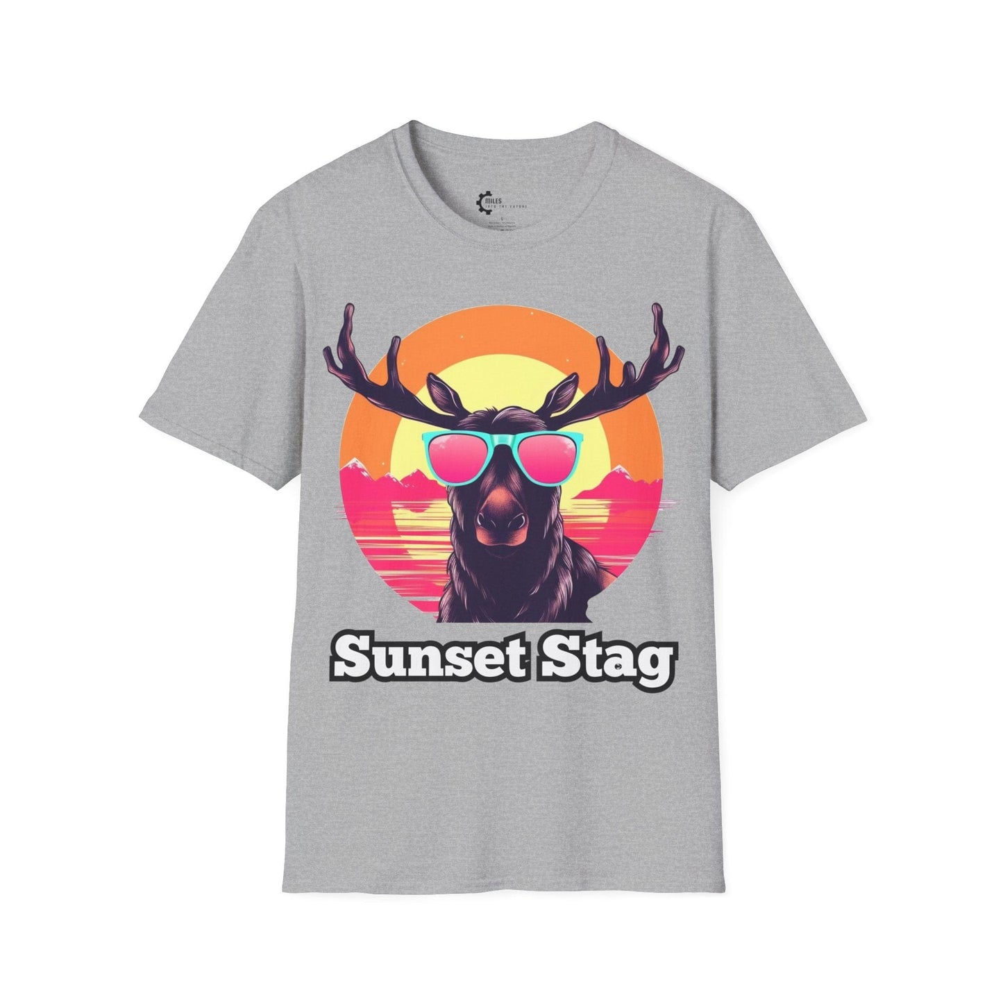 Humor- Moose Sunset Unisex Softstyle T-Shirt