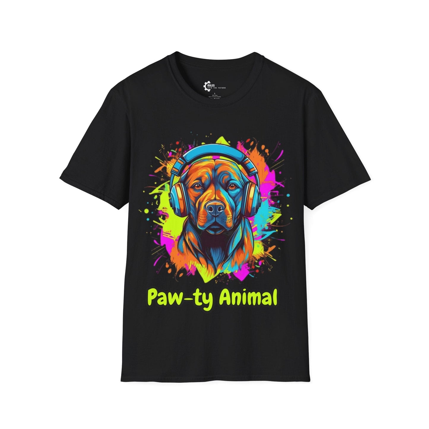 Neon Paw-ty Animal Unisex Softstyle T-Shirt