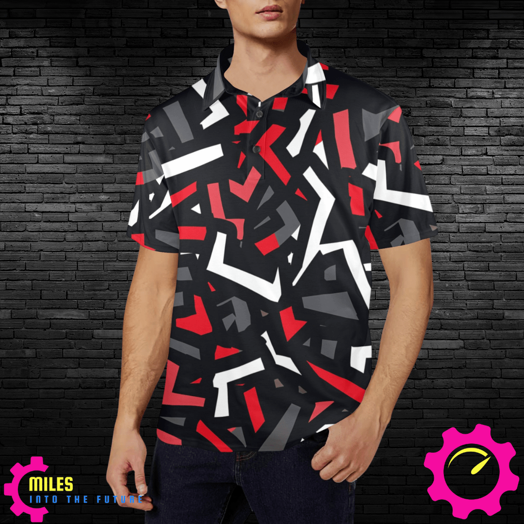 Men's Abstract Geometric Polo Shirt