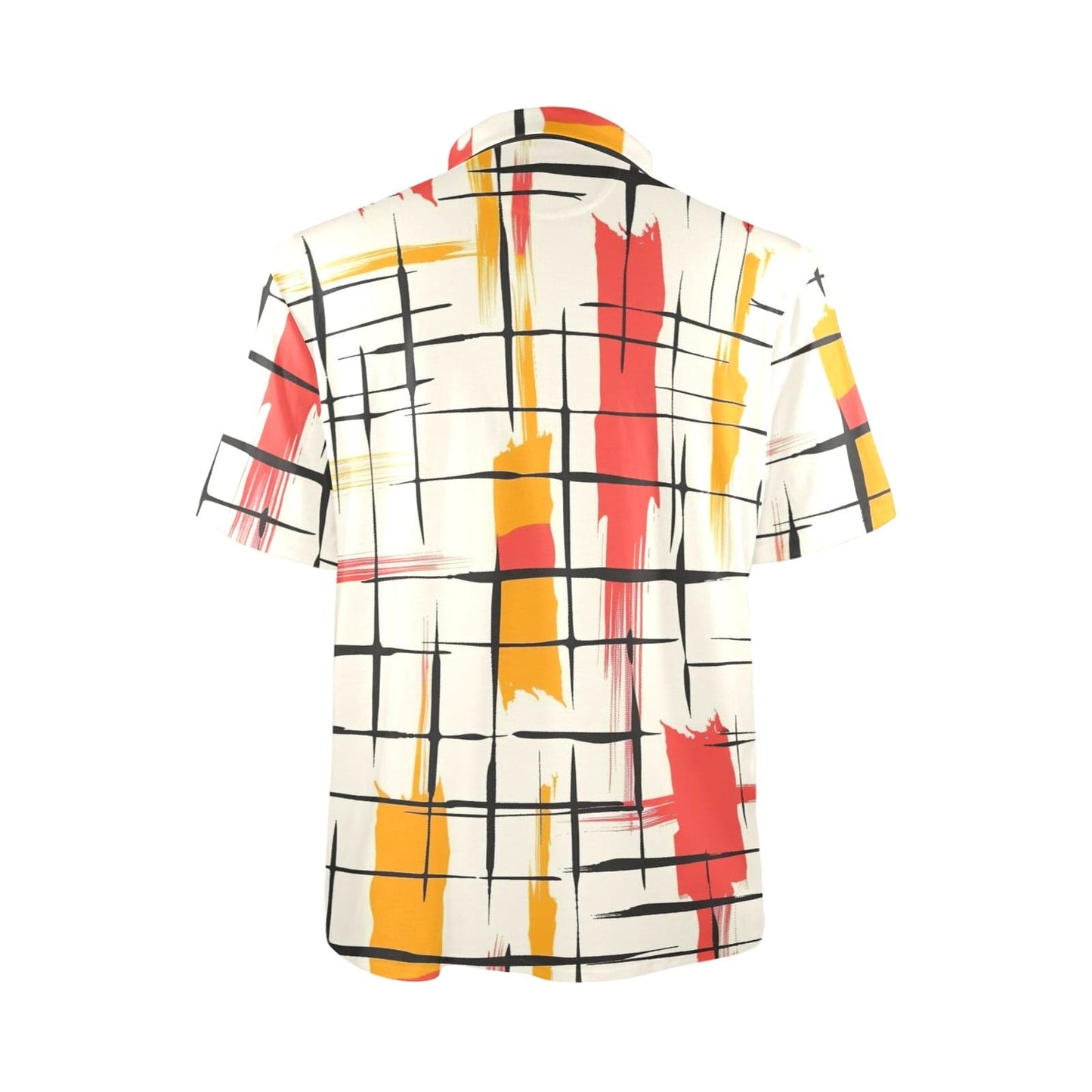 Men's Abstract Brushstroke Polo Shirt