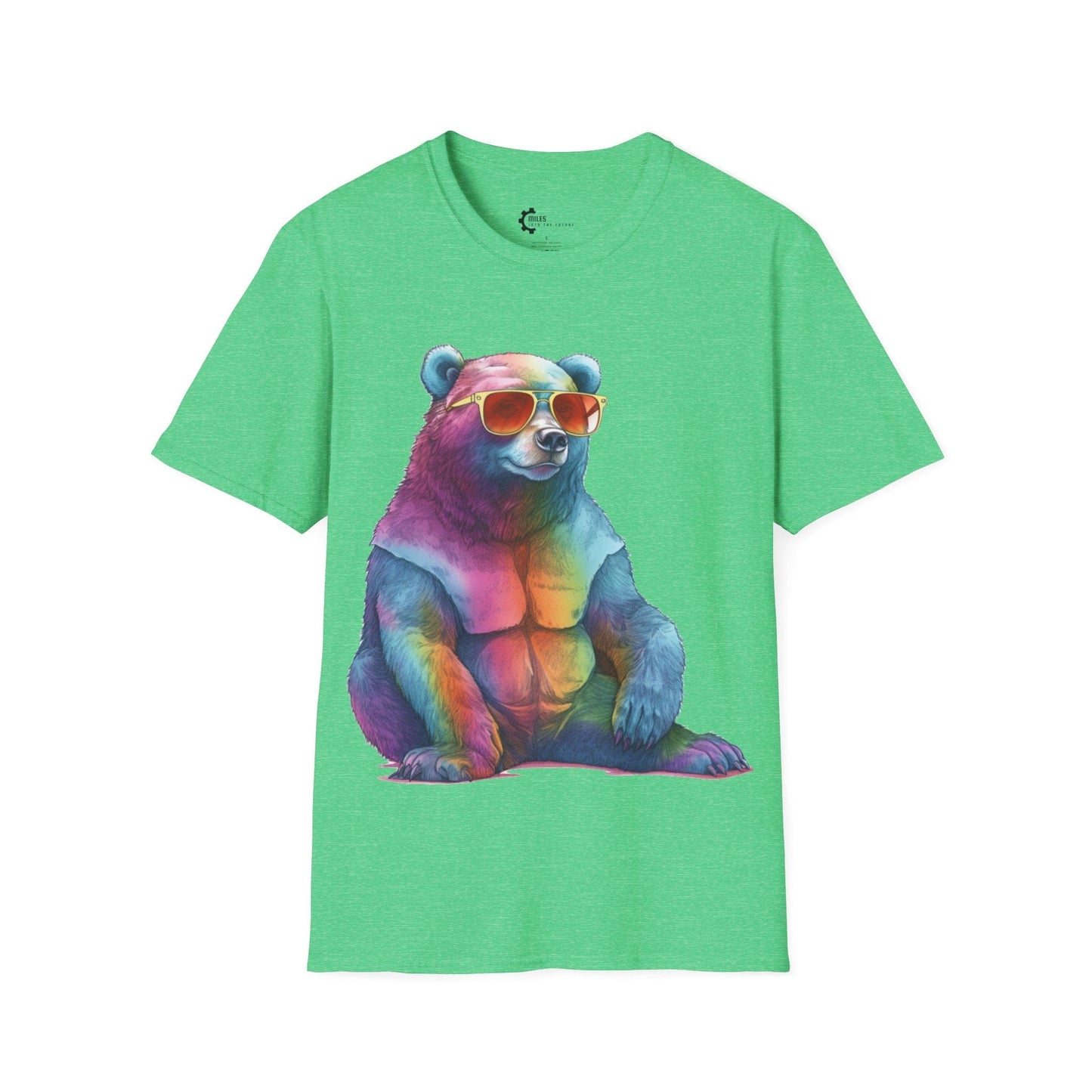 Relaxed Rainbow Bear Unisex Softstyle T-Shirt