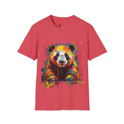 Panda Paint Splash Unisex Softstyle T-Shirt