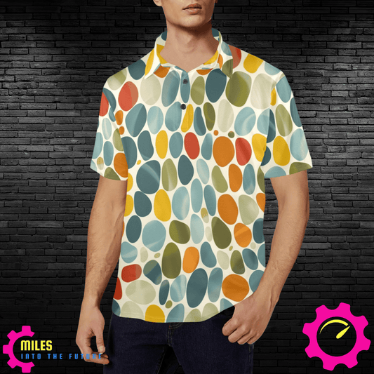 Men's Multicolor Oval Pattern Polo Shirt