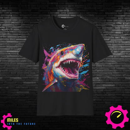 Shark Paint Splash Unisex Softstyle T-Shirt