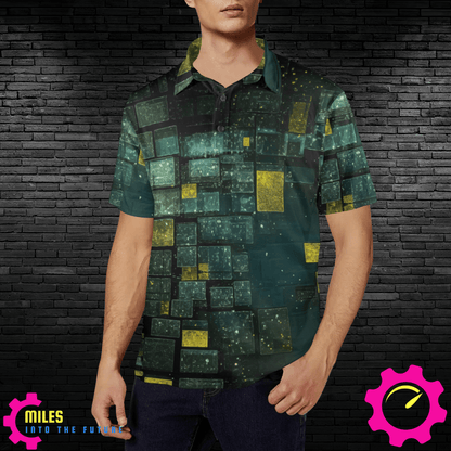 Men's Geometric Galaxy Polo Shirt